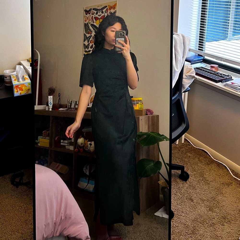 Nouveau Chinois Black maxi dress XS